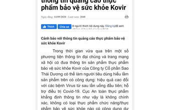 Bộ Y tế yêu cầu kiểm tra hoạt động nghiên cứu sản phẩm Kovir điều trị Covid-19