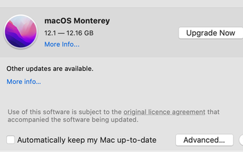 Cách khắc phục lỗi không thể cập nhật macOS 12.1 Monterey