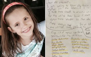 Bé gái gửi thư đề nghị Tổng thống Obama in hình phụ nữ lên tiền