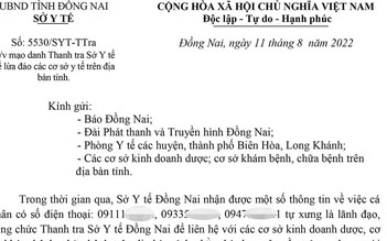 Đồng Nai: Mạo danh thanh tra Sở Y tế hù dọa, yêu cầu trả nợ