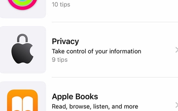 Apple bổ sung Privacy vào ứng dụng Tips OS