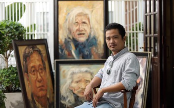 Chàng họa sĩ trẻ tái hiện chân dung nhiều nghệ sĩ tên tuổi qua triển lãm 'Vọng'