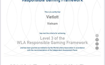 Vietlott đạt chứng nhận Chơi có trách nhiệm cấp độ 3 của Hiệp hội WLA