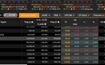 Cổ phiếu giảm sàn la liệt, đẩy VN-Index bốc hơi hơn 56 điểm