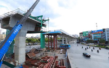 Đường sắt đô thị Nhổn - ga Hà Nội sắp hoàn thành xây lắp đoạn trên cao
