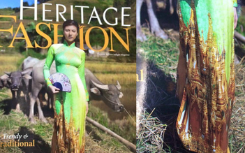 Thu hồi tạp chí Heritage có ảnh chùa Vàng trên áo dài người mẫu Hồng Quế