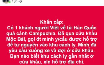 Sợ nhiễm Covid-19, người đàn ông về từ Hàn Quốc xin cách ly ngay cửa khẩu