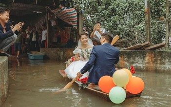 Đám cưới 'vượt nghịch cảnh' mưa lũ về nhà chồng: Ai xem cũng chúc phúc
