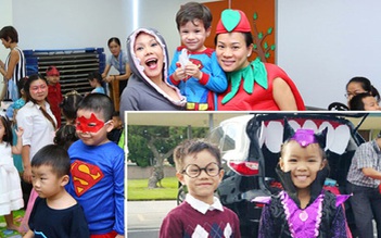 Việt Hương đến trường con trai nuôi mở tiệc Halloween