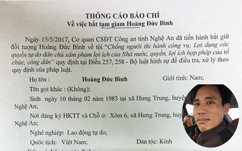 Bắt nghi phạm Hoàng Đức Bình về hành vi xâm hại lợi ích nhà nước