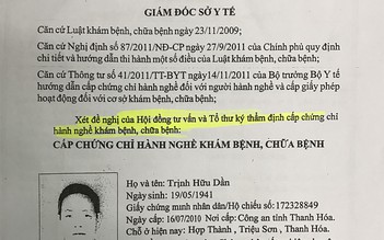 Giả chứng chỉ hành nghề y để đi xin giấy phép khám, chữa bệnh