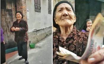 Bà nội U.90 dễ thương lãnh lương hưu tìm cháu trai khắp xóm để cho tiền