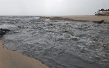 Biển Đà Nẵng lại hứng chịu nước thải đen ngòm sau trận 'mưa vàng'