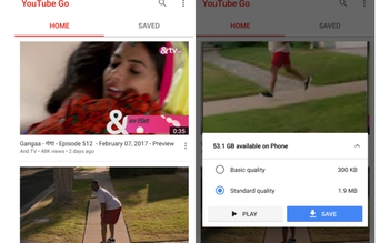 Ứng dụng YouTube Go dành cho người muốn tiết kiệm mạng 3G