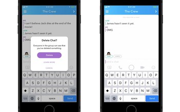 Snapchat giới thiệu tính năng xóa tin nhắn đã gửi