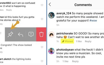 Instagram cho phép người dùng ghim bình luận trong bài đăng