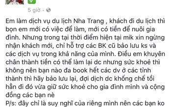 Cô gái làm du lịch ngưng nhận khách, kêu gọi ở nhà chống dịch Covid-19