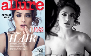 Cô đào Salma Hayek cởi áo trên tạp chí Allure