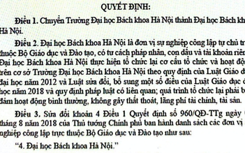 Từ nay Trường ĐH Bách khoa Hà Nội có tên gọi là ĐH Bách khoa Hà Nội