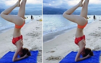 Sốt ảnh Hồ Ngọc Hà diện bikini 'trồng chuối' khoe đường cong hoàn hảo