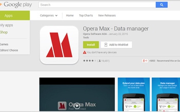 Opera Max chính thức được phát hành rộng rãi trên Google Play