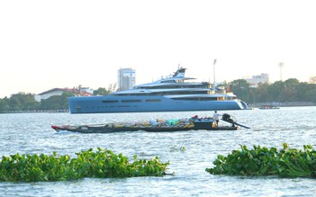 Siêu du thuyền 150 triệu USD đến Cần Thơ, dập dềnh cùng lục bình trên sông Hậu