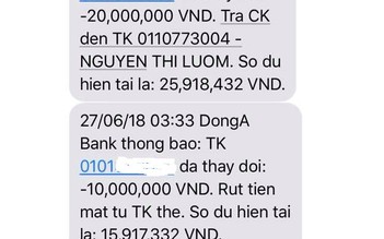 Nửa đêm, 85 triệu đồng trong tài khoản ATM DongABank bị trộm