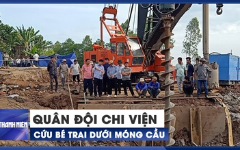 Quân đội chi viện đến hiện trường cứu nạn bé trai rơi xuống cọc bê tông 35 mét