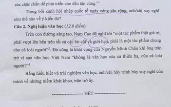 Đề thi học sinh giỏi quốc gia môn văn: Thử thách học sinh ngoài văn chương