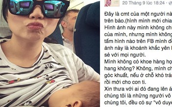Ốc Thanh Vân phản pháo vụ bị chê 'vô duyên' khi cho con bú trên máy bay
