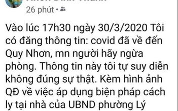 Bình Định: Bị công an mời làm việc vì tung tin Covid-19 “về đến Quy Nhơn”