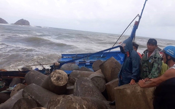 Tàu cá mắc cạn tại Hoàng Sa, 5 ngư dân Bình Định được đưa vào bờ