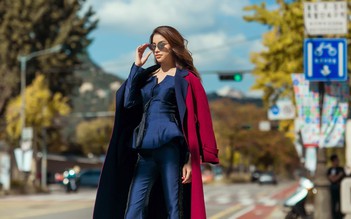 Phạm Hương đẹp phong phanh trước cái lạnh Seoul