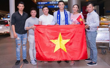 Đặng Thu Thảo tiễn Cao Xuân Tài đi thi Man of The World 2018