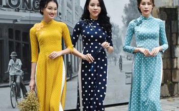 Đẹp rạng ngời đón xuân với áo dài chấm bi từ Áo dài H&T