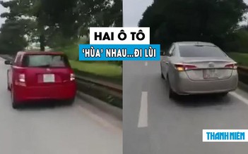 Người dân bức xúc ô tô ‘hùa’ nhau đi lùi trên đường dẫn cầu Thăng Long