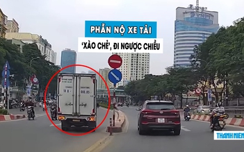 Phẫn nộ tài xế xe tải xem thường luật, ngang nhiên đi ngược chiều trên phố