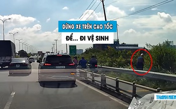 ‘Bó tay’ tài xế ô tô dừng xe ngay lối vào cao tốc để… đi vệ sinh