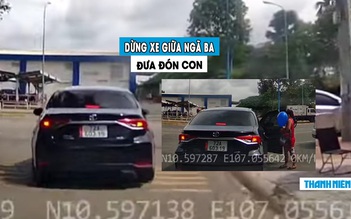 Tài xế lại dừng xe giữa đường để… đưa đón con: ‘Ngán ngẩm’ ý thức giao thông!