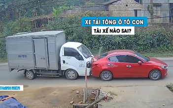 Ô tô con đang chạy phanh gấp, bị xe tải tông đuôi: Tài xế nào sai?