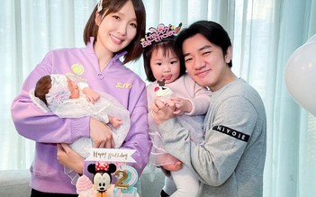 'Chú lùn' của TVB đón con gái thứ 2 bên bà xã hoa hậu