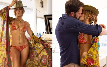 Jennifer Lopez diện bikini bốc lửa tình tứ bên Ben Affleck mừng tuổi 52