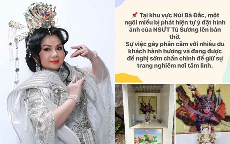 Nghệ sĩ cải lương Tú Sương nói gì vụ hình ảnh được đặt trong miếu thờ?