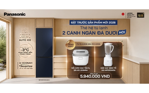 Panasonic ra mắt dòng tủ lạnh 2 cánh ngăn đá dưới thế hệ mới 2026