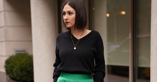 blue leather trousers