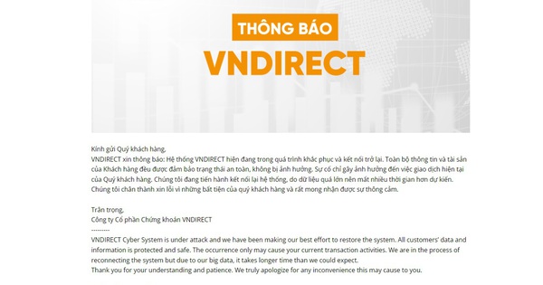 Chứng khoán VNDirect bị tấn công: Có thể mất cả tháng để khắc phục?