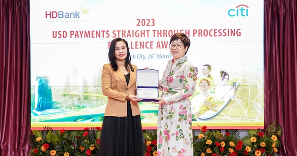 HDBank nhận ‘Giải thưởng chất lượng thanh toán quốc tế xuất sắc năm 2023’ từ Citibank
