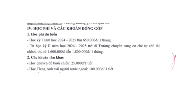 Một trường THPT chuy&ecirc;n tăng học ph&iacute; theo cơ chế tự chủ t&agrave;i ch&iacute;nh