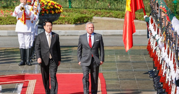 Chủ tịch nước Lương Cường chủ trì lễ đón Quốc vương Jordan thăm chính thức Việt Nam