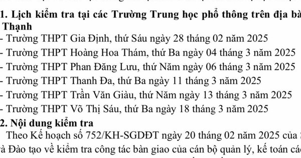 TP.HCM kiểm tra t&agrave;i ch&iacute;nh, nh&acirc;n sự h&agrave;ng loạt trường THPT